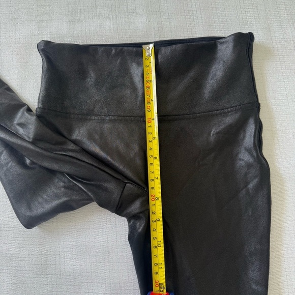 SPANX Black Faux Leather Leggings. Fall Winter Casual Tommy Control Neutral Sz S - Picture 6 of 8